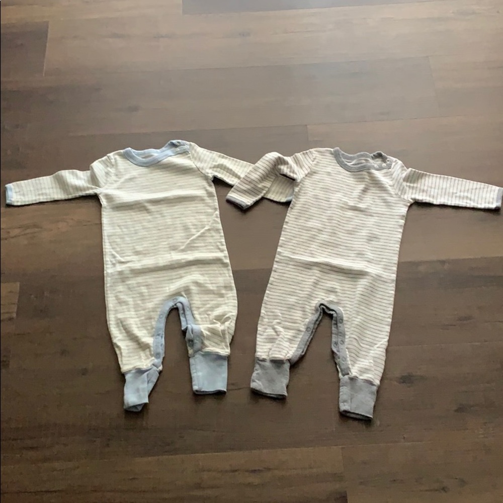 Set of 2 Burts Bees Baby Rompers